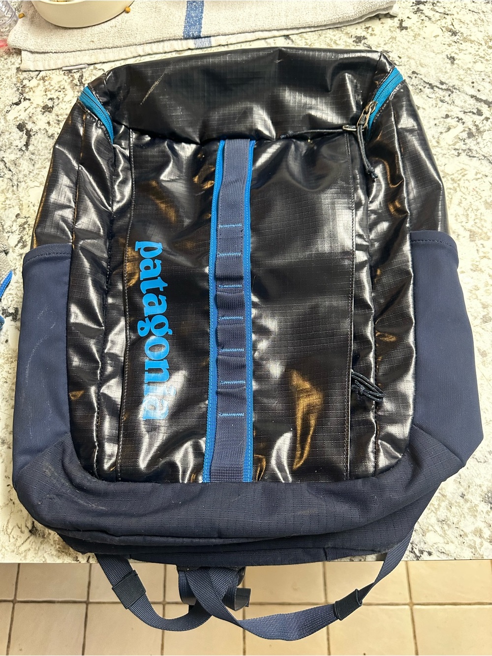 Patagonia Black Hole Pack 25L Backpack Blue Trim Weather Resistant Daypack NWOT